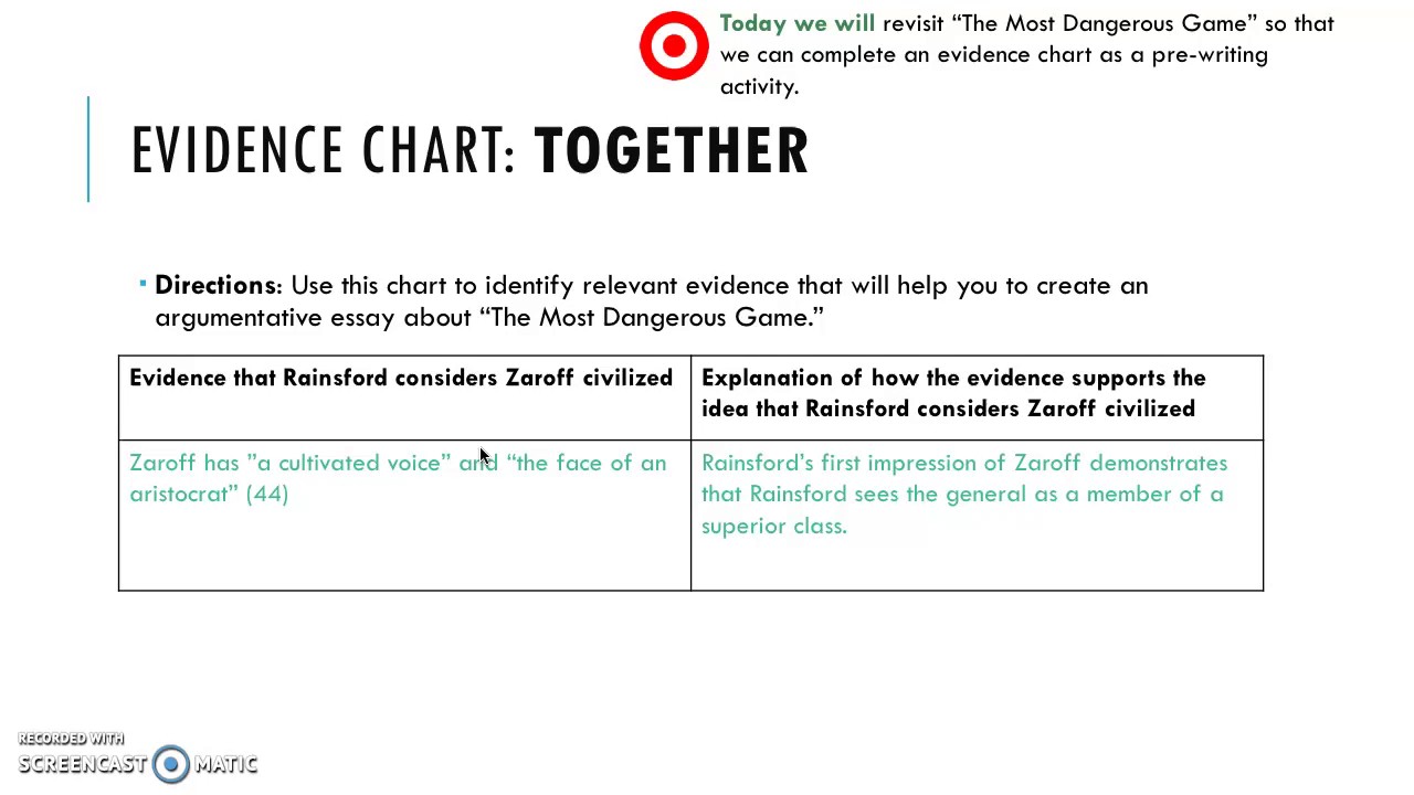 Evidence Chart