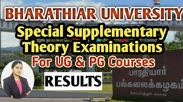 Special Supplementary Theory Exam Results || Bharathiar University - By Dr.Rekha