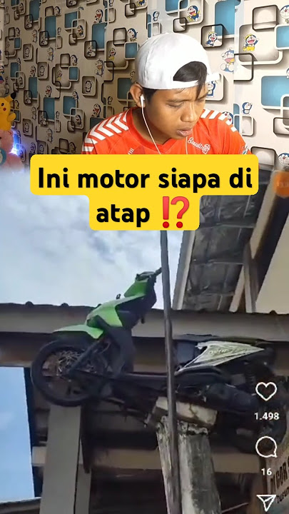 Kocak || Motor nyangkut di atap rumah 😨 #shorts #reaction