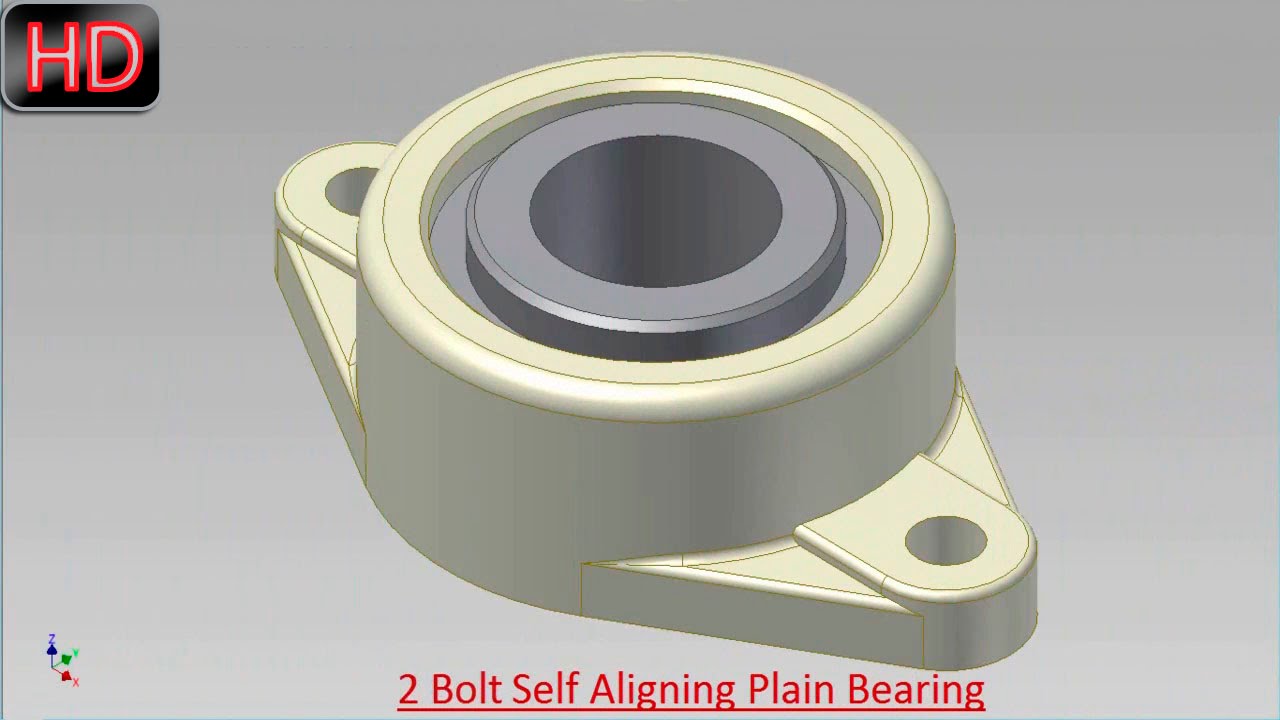 2 Bolt Self Aligning Plain Bearing (Video Tutorial) Autodesk Inventor