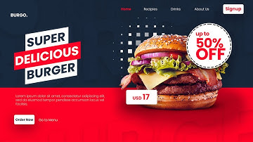 How To Create Fast Food Website UI Design in Photoshop - Photoshop Tutorial