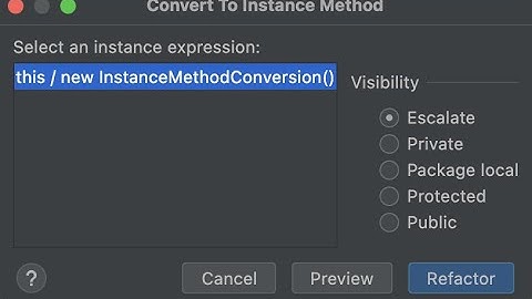 Refactoring in Intellij: Convert to Instance Method