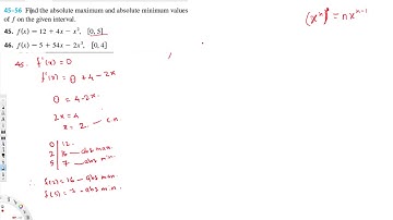 Find the absolute maximum and absolute minimum values of f on the given interval