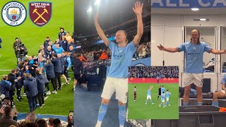 Erling Haaland Gets Celebrated By His Teammates and Man City Fans After Breaking The Scoring Record
