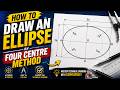 How to draw an ellipse by four centre method // Engineering Drawing