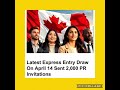 Express Entry April14,2026 CEC CRS 515, 2000 issued invitation April 15, CRS 419 , 4000 ITAs for FL