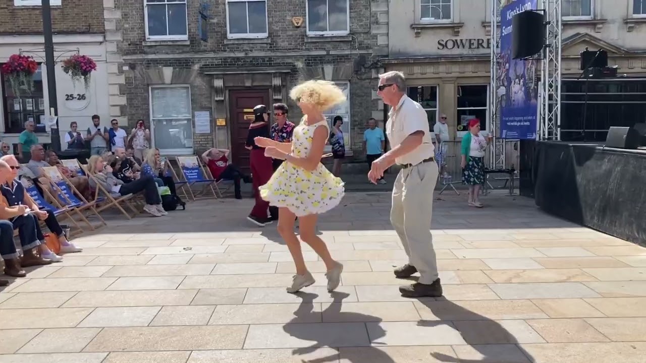 Twisting the afternoon away with The V8 Rockets at King's Lynn's 40s and 50s Day