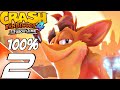 Crash Bandicoot 4: It's About Time - Gameplay Walkthrough Part 2 (100%) All Gems, Boxes, Relics