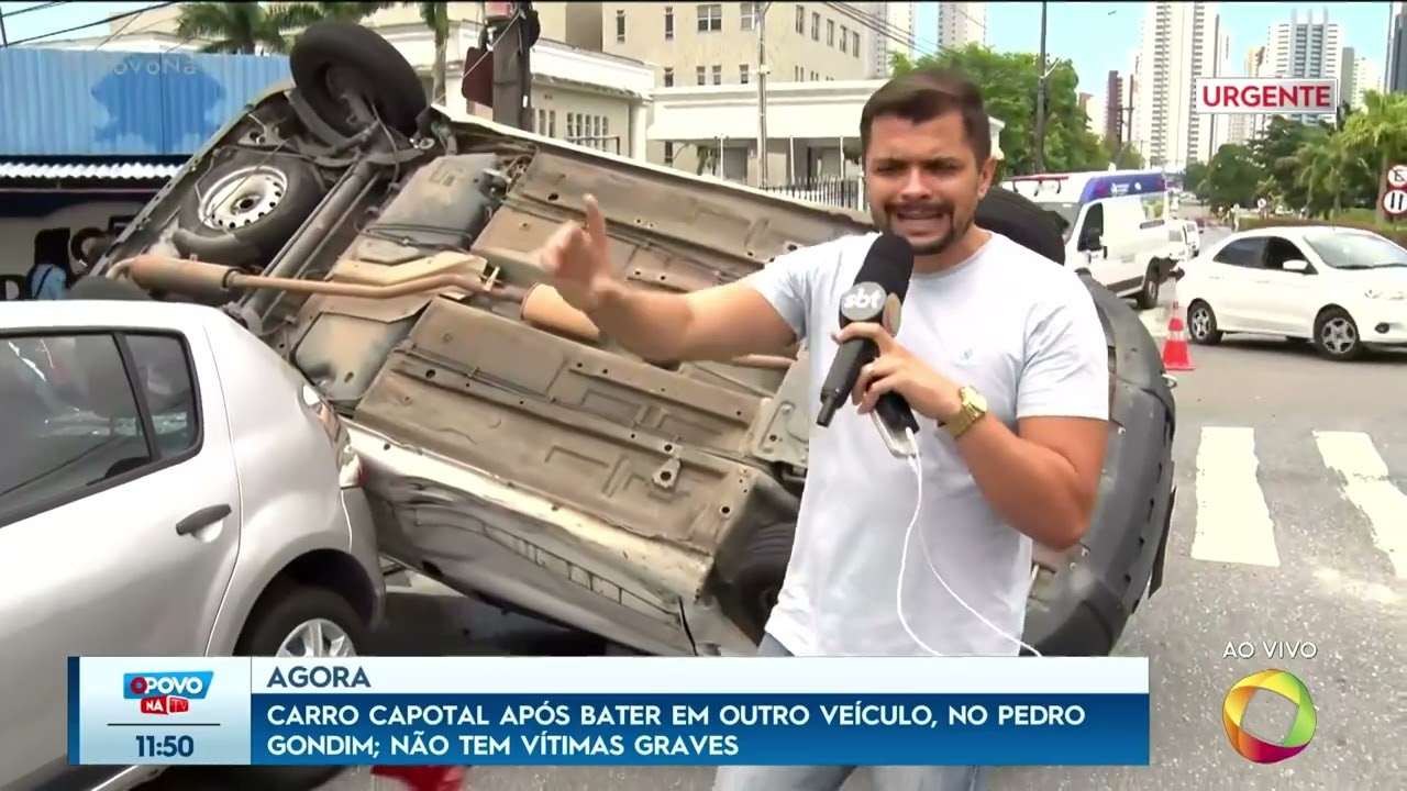 Carro capota após bater em outro veículo, no Pedro Gondim; não tem vítimas graves - O Povo na TV