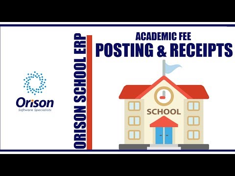 Orison School - Part 4 / Fee posting and Receipt