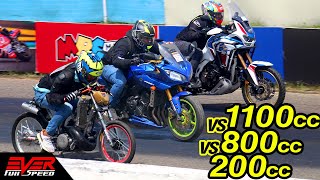 DRAG RACES ⏱️ RX🔶Africa Twin 🔶Fazer 800🔶YZ250 🔶Pulsar NS 🔶GSXS 750 🔶 XJ6 y más 🚀Bajo vs Alto cc 2021