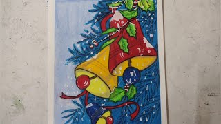 How To Draw Bell On Christmas | Oil Pastel Colour Drawing | Nitin Epic