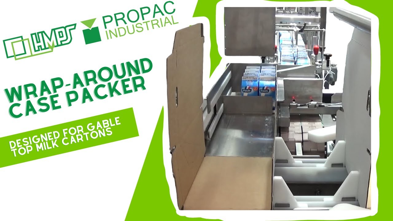 WA53 Wraparound Case Packer Gable Top Milk Cartons (10694) YouTube