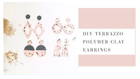 DIY terrazzo inspired polymer clay earrings | How to make earrings with polymer clay