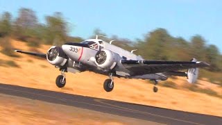 Very Nice Beech 18 Landing and Takeoff - Yes, in that order  ;)  N5867