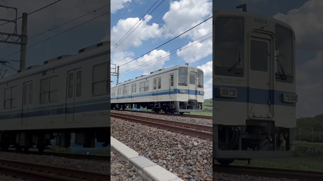 青空の中を駆ける！】東武8000系81114編成が大和田-大宮公園駅間を通過