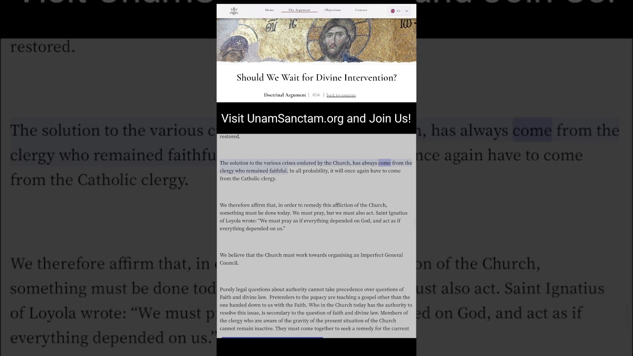 Arg#8: Should We Wait For Divine Intervention? UnamSanctam.org