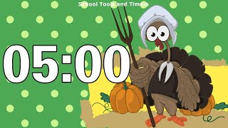 5 Minute Countdown Timer - Thanksgiving Turkey Chef! 🦃👨‍🍳