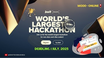 World’s Largest Online Hackathon || Build with Bolt.new ΑΙ Hackathon Get $1,000,000  #hackathon #ai