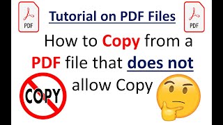 Tutorial | How to copy from a PDF file that does not allow copy | Not able to copy from PDF?