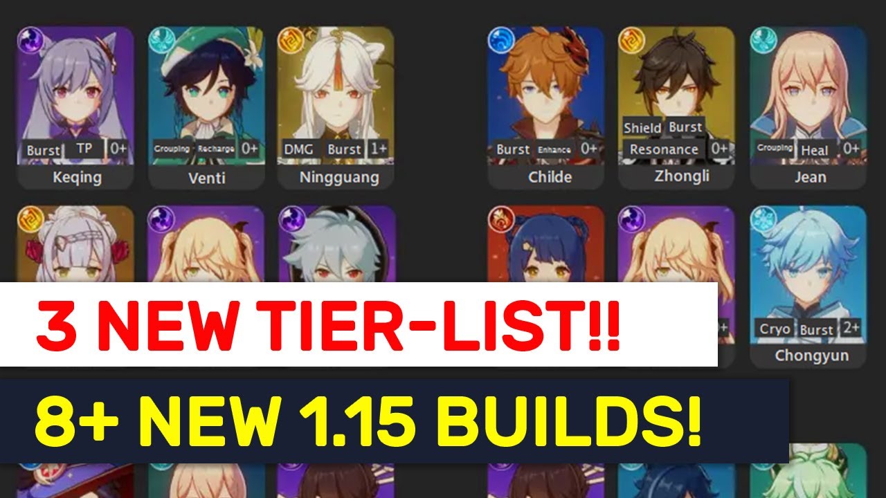 New Zhongli Patch 1 15 Tier List 8 New Builds Combos Genshin Impact Youtube