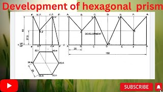 Development of Hexagonal prism cut as shown in figure