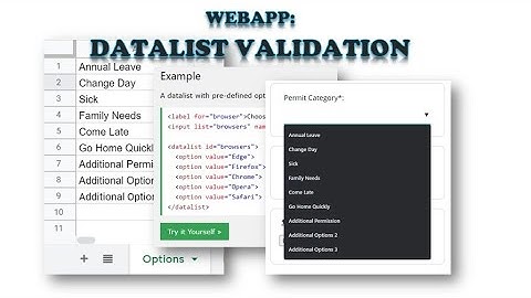 Apps Script | webApp | Upload File - Part 6: Searchable Dropdown (Datalist) Validation