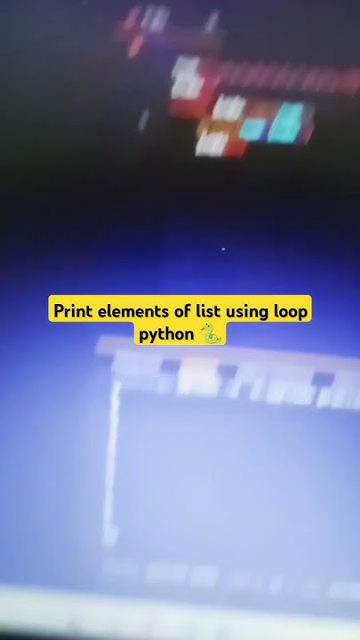 Print elements of following list using loop |python🐍|2025|latest - YouTube