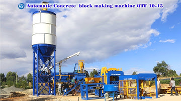 QTF 10-15 full automatic concrete block making production line