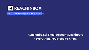 ReachInbox.ai Email Account Dashboard - Everything You Need to Know!