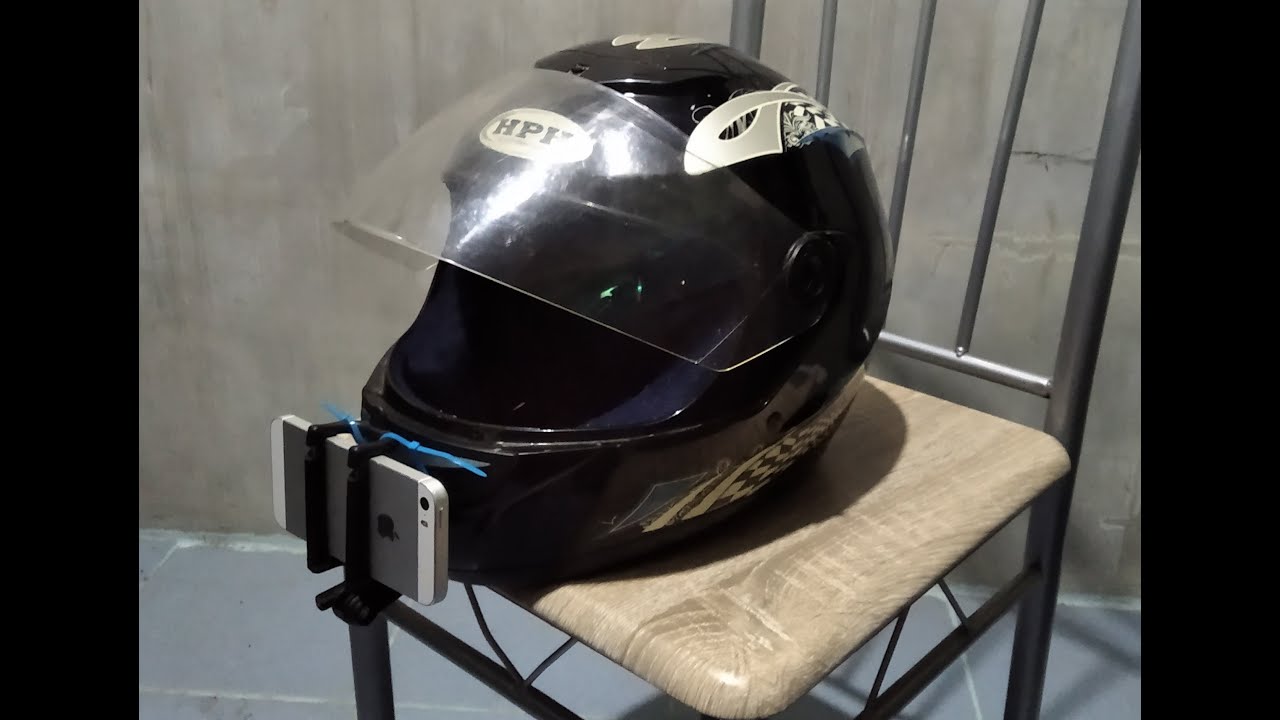 DIY helmet dash cam holder YouTube