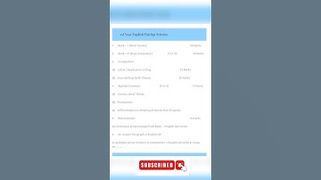 1st English Pairing Scheme 2024 | 1st Year English Paper Scheme 2024