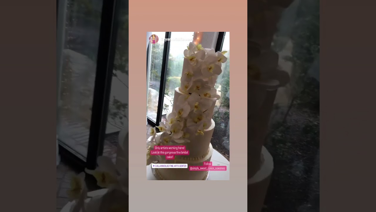 Gorgeous Orchid buttercream wedding cake 