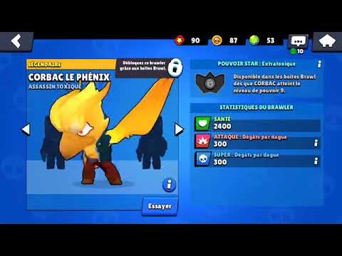 Le Style De Corbac Le Phenix Brawl Star Youtube - stylé fond d'écran brawl stars corbac