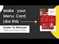 How to make Menu Card for Cake Shop Under 10 Minutes without Any Graphic Skills