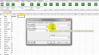 How to create a contingency table in XLSTAT?