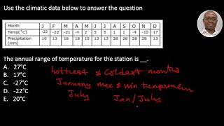 Q13 Annual temperature range JAMB GEOGRAPHY 2017(2021 Exam Prep)