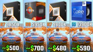 RYZEN 7 9850X3D vs RYZEN 5950X vs RYZEN 9800X3D vs i9-13900K | Test in 6 Games