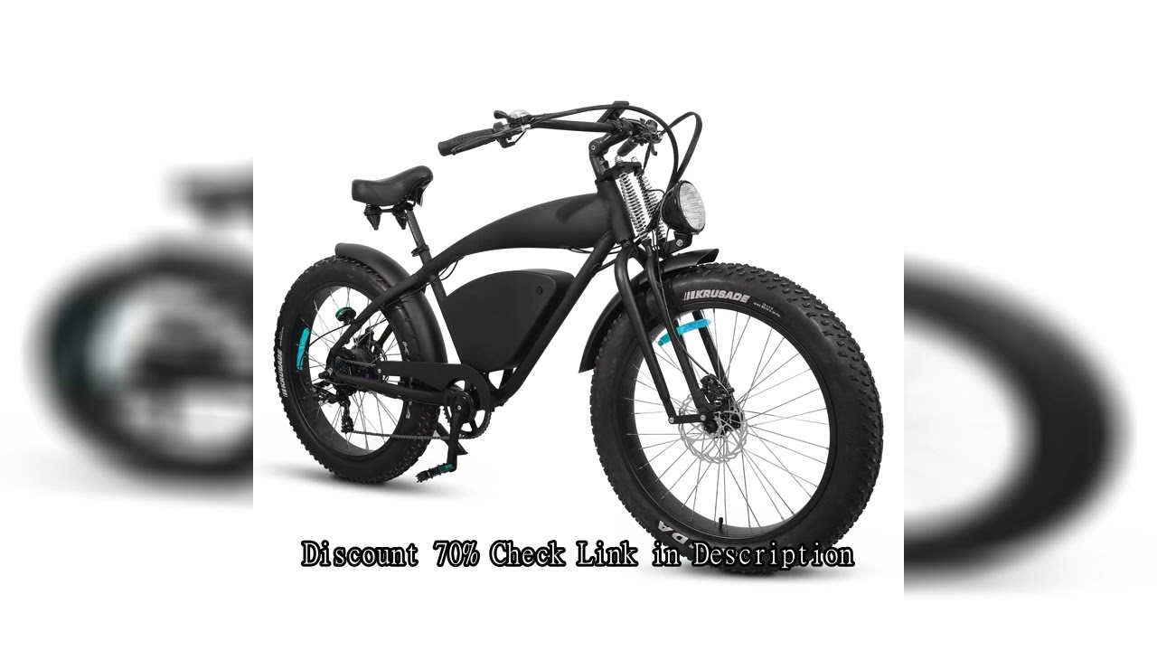Electric Mountain Bike 48V 37MPH All-Terrain Fat Tire E-Bike, 45 Mile Dual Suspension Off-Road Beach