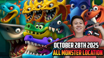 All 8 Monster Location October 28th 2025 - Creatures of the Deep: Fishing #monsterhunt 