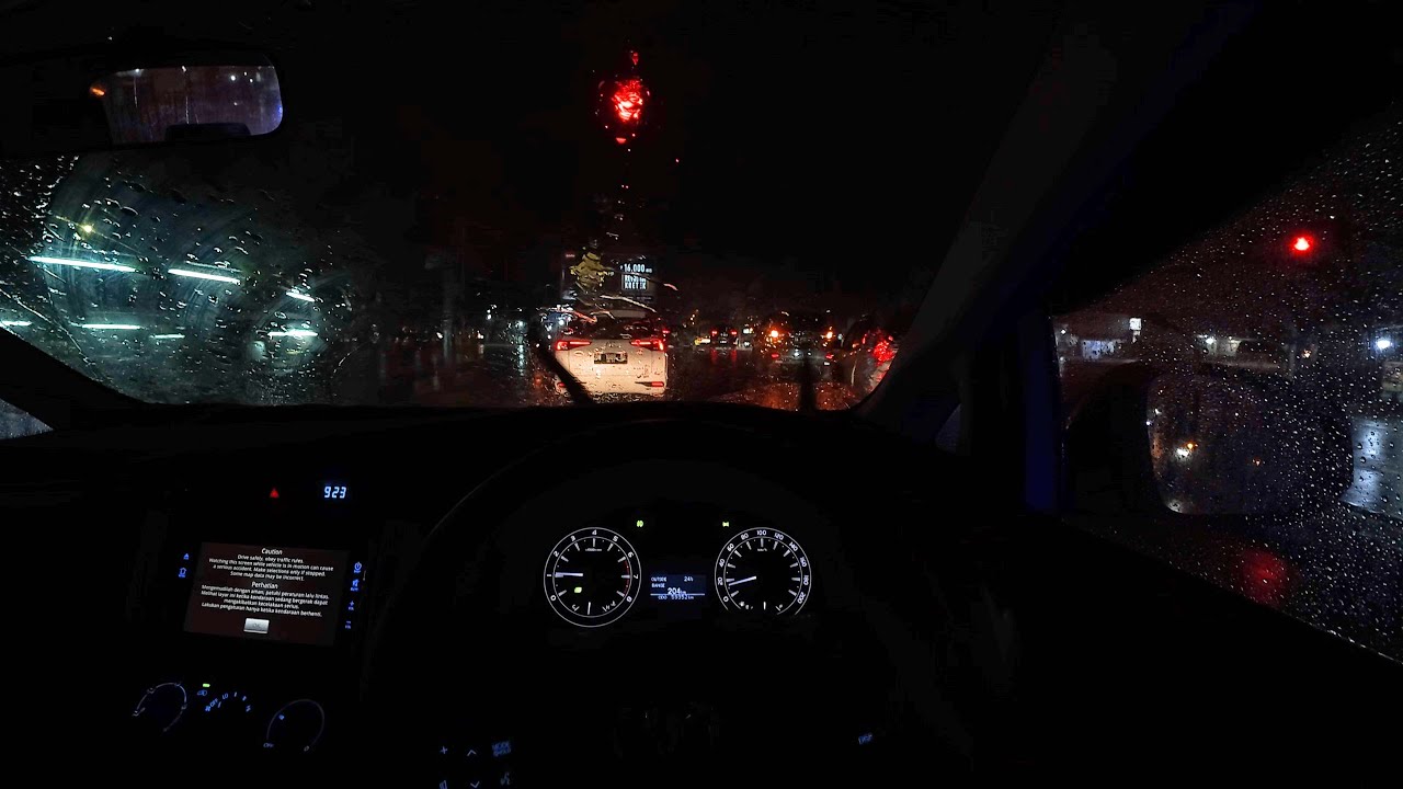 Driving in the rain at night - Relaxation for a good night's sleep ...