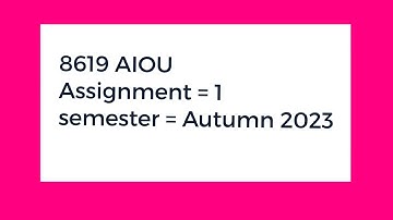8619 assignment no 1 solved autumn 2023 | bed assignment autumn 2023 | #8619 #aiousolveassignments