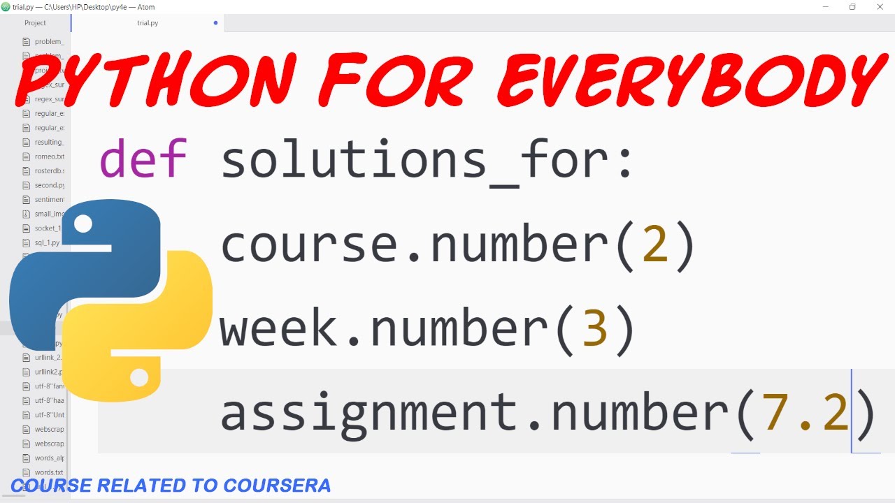 coursera python assignment 7 2