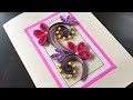 Diy quilling greeting card paper quilling flower card  quilling scrolls card  quilling card