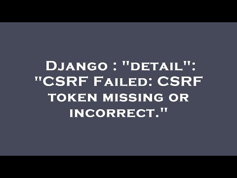 Django : 'detail':