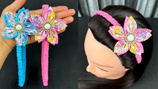 So- Easy ✅✅ How to make Elastic Headband with Flower Fabric. DIY Headband.