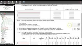 Filling out the ACA Wksht and Form 8965