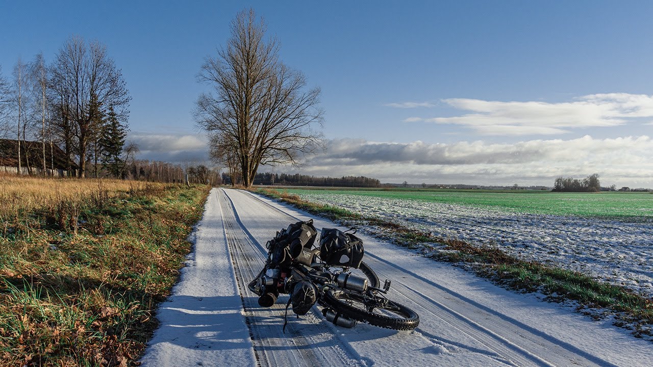 Snow riding from Lithuania to Poland - Cycling the world: Europe