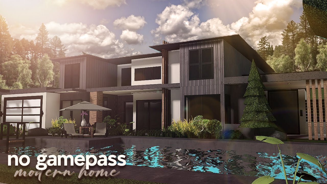 No Gamepass Modern Home | Roblox | Bloxburg House build | Speedbuild ...