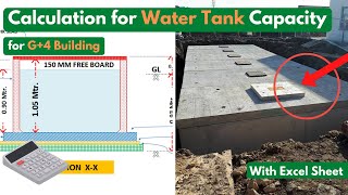 Calculation of Water Tank capacity for G+4 Building